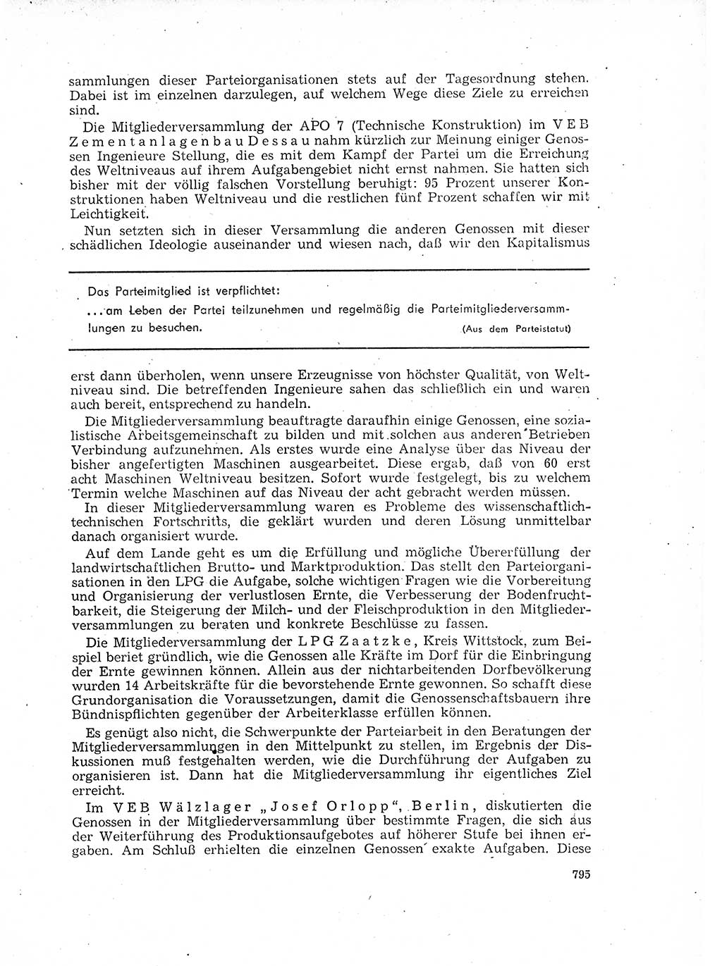 Neuer Weg (NW), Organ des Zentralkomitees (ZK) der SED (Sozialistische Einheitspartei Deutschlands) für Fragen des Parteilebens, 17. Jahrgang [Deutsche Demokratische Republik (DDR)] 1962, Seite 795 (NW ZK SED DDR 1962, S. 795)