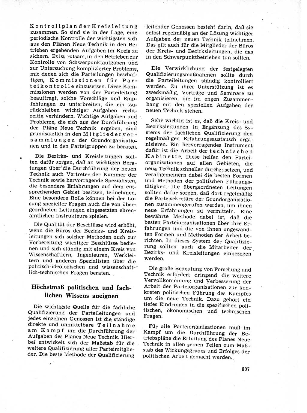 Neuer Weg (NW), Organ des Zentralkomitees (ZK) der SED (Sozialistische Einheitspartei Deutschlands) für Fragen des Parteilebens, 17. Jahrgang [Deutsche Demokratische Republik (DDR)] 1962, Seite 807 (NW ZK SED DDR 1962, S. 807)