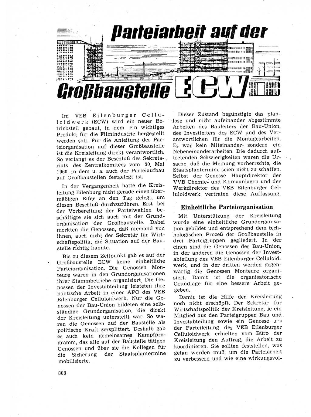 Neuer Weg (NW), Organ des Zentralkomitees (ZK) der SED (Sozialistische Einheitspartei Deutschlands) für Fragen des Parteilebens, 17. Jahrgang [Deutsche Demokratische Republik (DDR)] 1962, Seite 808 (NW ZK SED DDR 1962, S. 808)