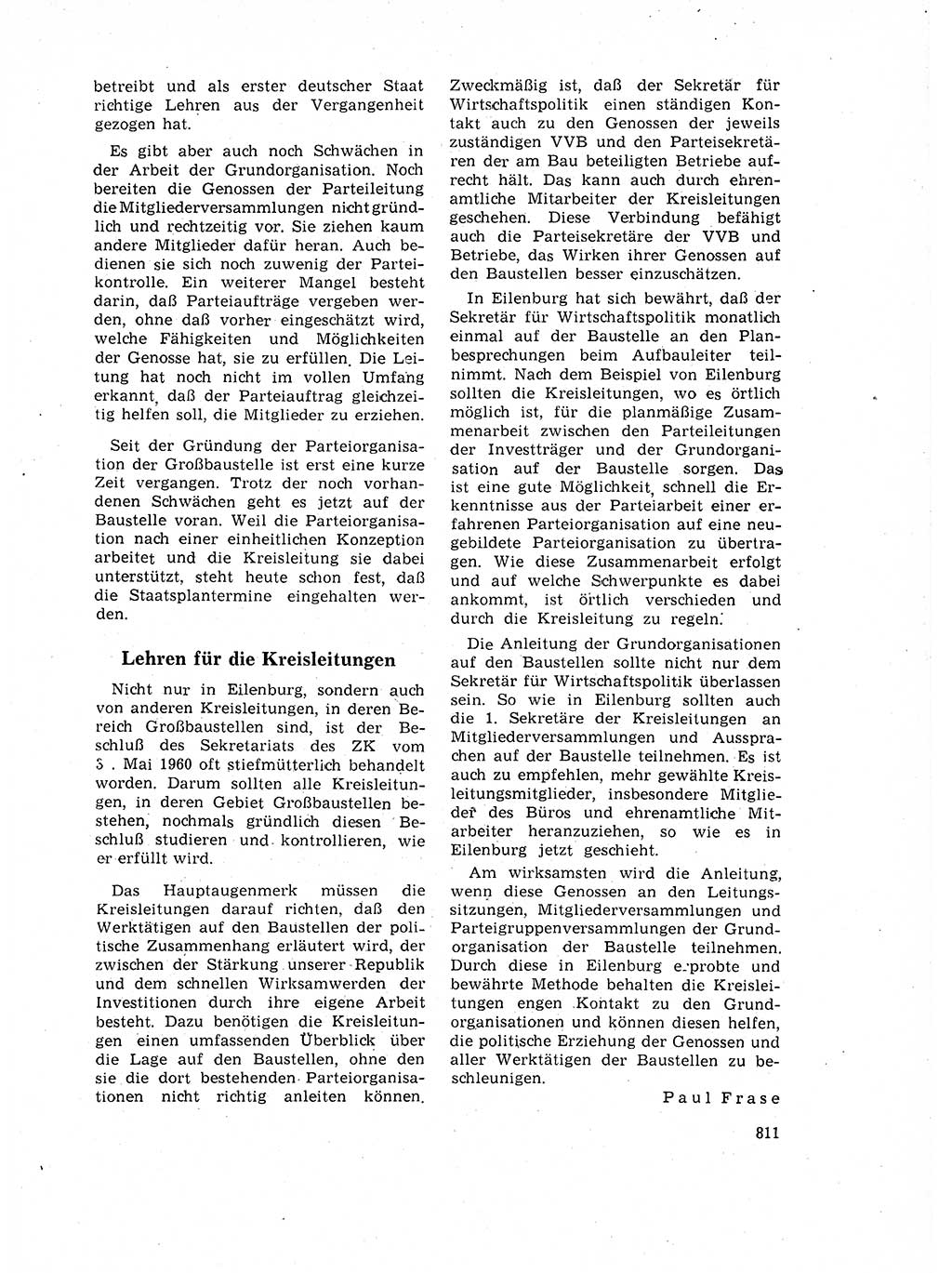 Neuer Weg (NW), Organ des Zentralkomitees (ZK) der SED (Sozialistische Einheitspartei Deutschlands) für Fragen des Parteilebens, 17. Jahrgang [Deutsche Demokratische Republik (DDR)] 1962, Seite 811 (NW ZK SED DDR 1962, S. 811)