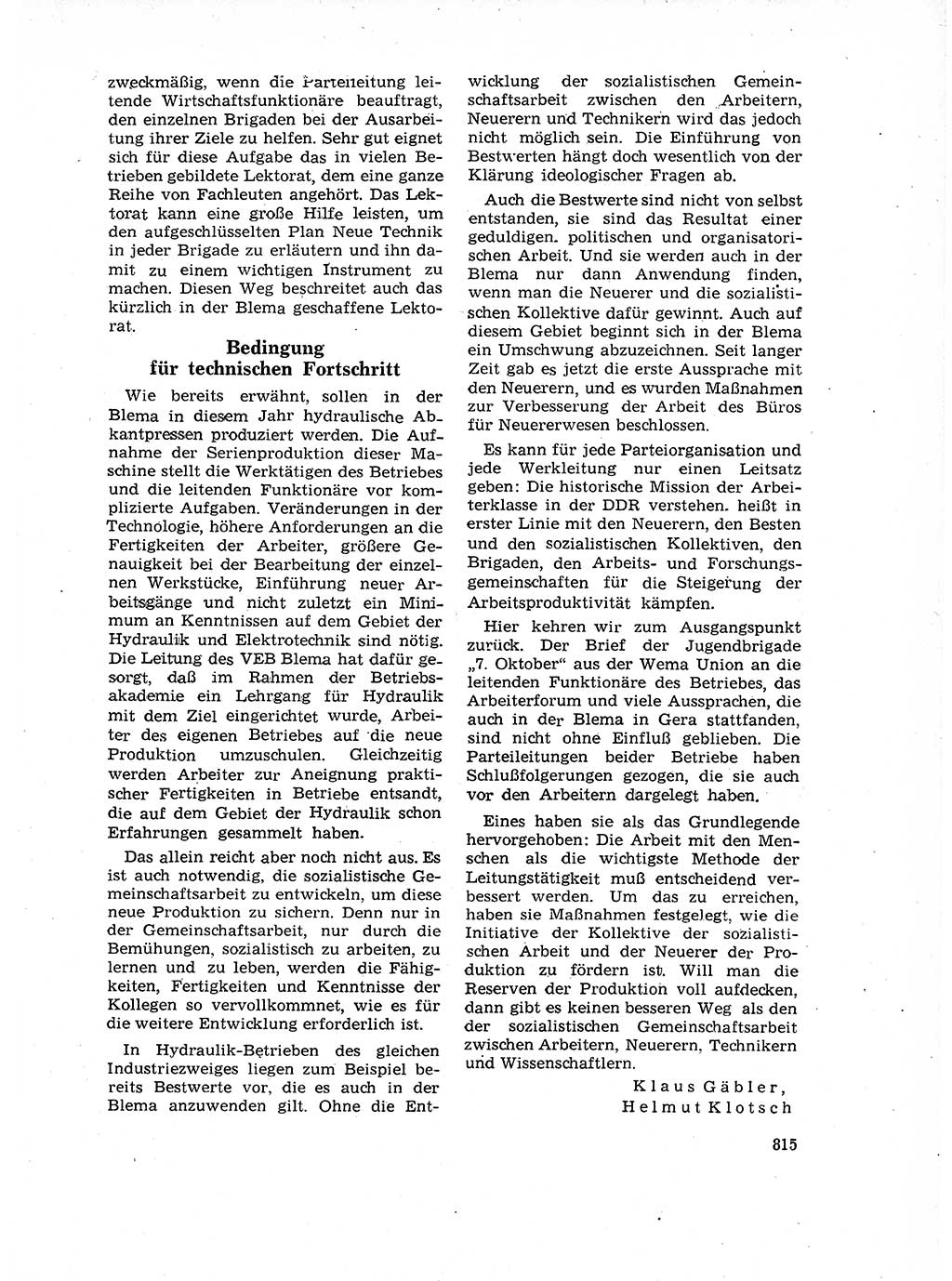 Neuer Weg (NW), Organ des Zentralkomitees (ZK) der SED (Sozialistische Einheitspartei Deutschlands) für Fragen des Parteilebens, 17. Jahrgang [Deutsche Demokratische Republik (DDR)] 1962, Seite 815 (NW ZK SED DDR 1962, S. 815)