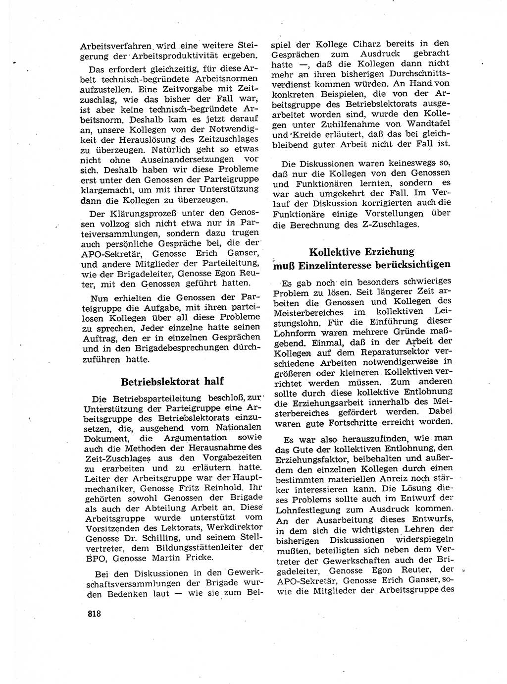 Neuer Weg (NW), Organ des Zentralkomitees (ZK) der SED (Sozialistische Einheitspartei Deutschlands) für Fragen des Parteilebens, 17. Jahrgang [Deutsche Demokratische Republik (DDR)] 1962, Seite 818 (NW ZK SED DDR 1962, S. 818)