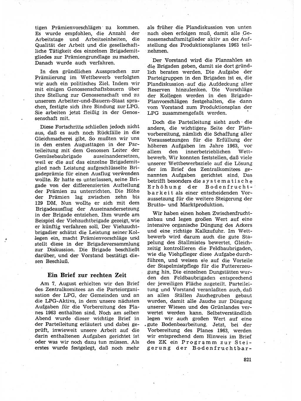 Neuer Weg (NW), Organ des Zentralkomitees (ZK) der SED (Sozialistische Einheitspartei Deutschlands) für Fragen des Parteilebens, 17. Jahrgang [Deutsche Demokratische Republik (DDR)] 1962, Seite 821 (NW ZK SED DDR 1962, S. 821)