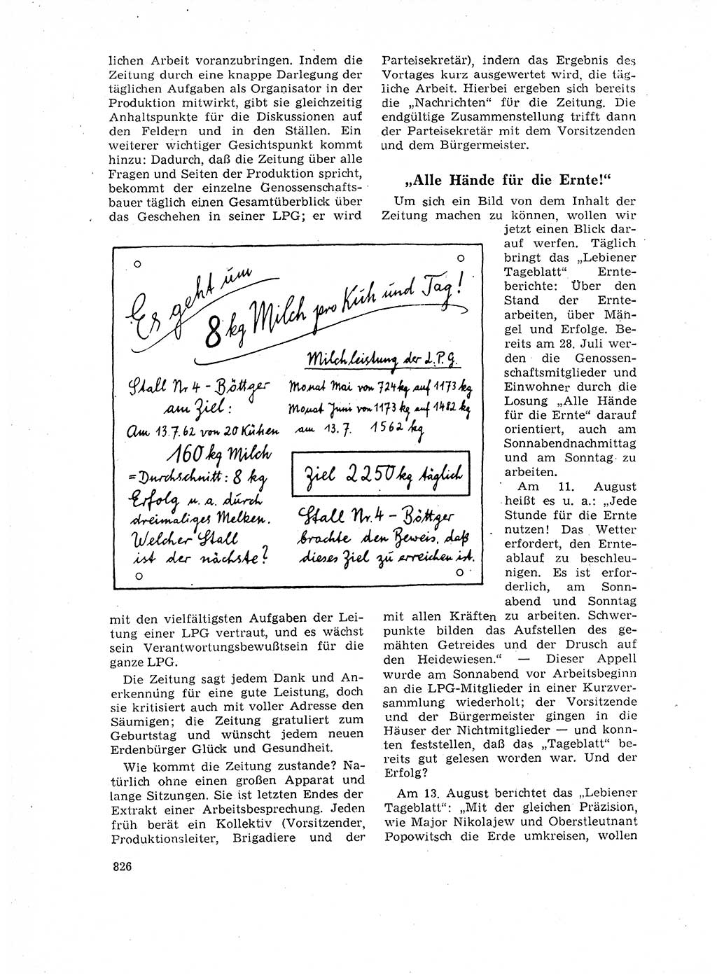 Neuer Weg (NW), Organ des Zentralkomitees (ZK) der SED (Sozialistische Einheitspartei Deutschlands) für Fragen des Parteilebens, 17. Jahrgang [Deutsche Demokratische Republik (DDR)] 1962, Seite 826 (NW ZK SED DDR 1962, S. 826)