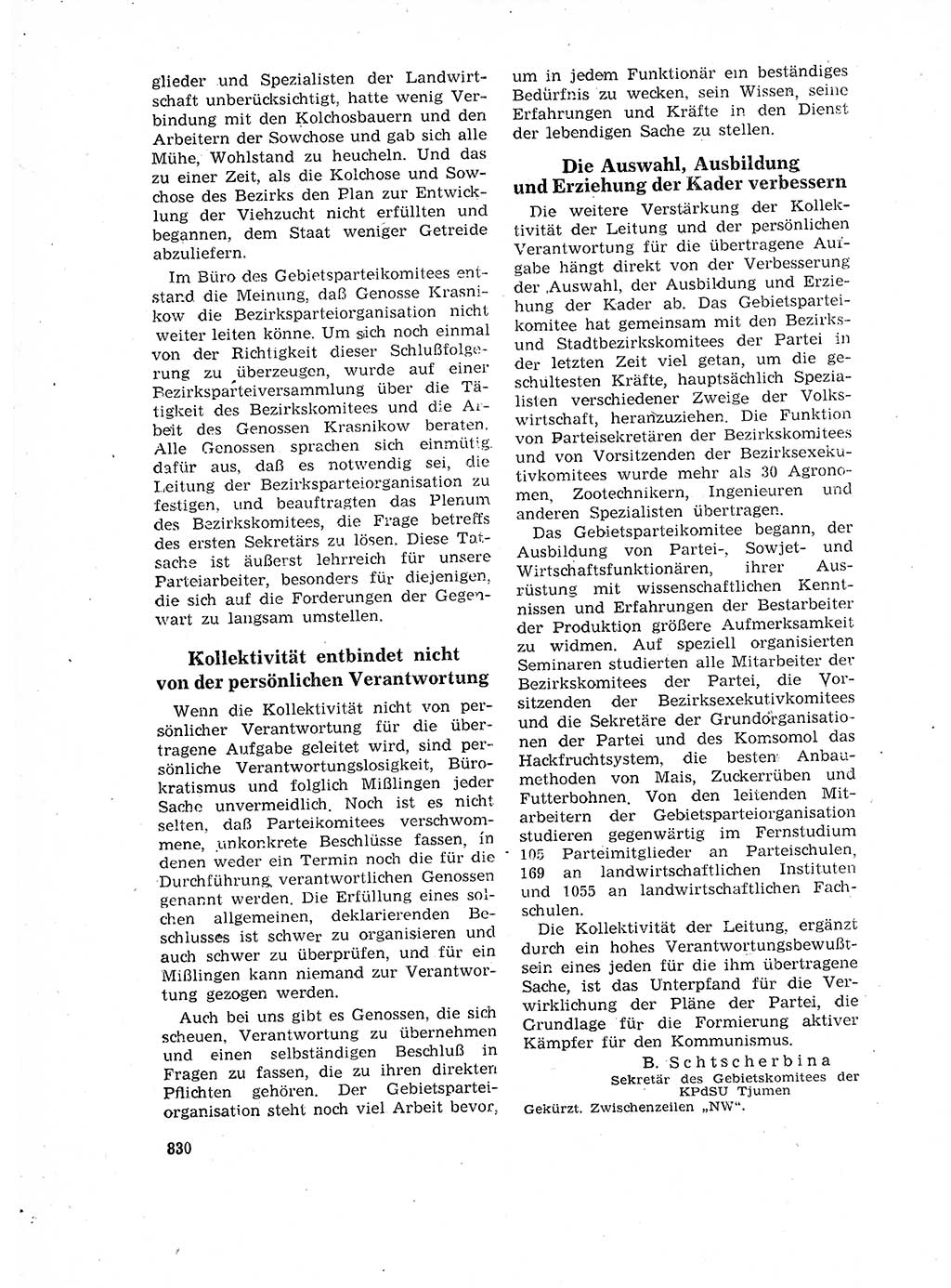 Neuer Weg (NW), Organ des Zentralkomitees (ZK) der SED (Sozialistische Einheitspartei Deutschlands) für Fragen des Parteilebens, 17. Jahrgang [Deutsche Demokratische Republik (DDR)] 1962, Seite 830 (NW ZK SED DDR 1962, S. 830)