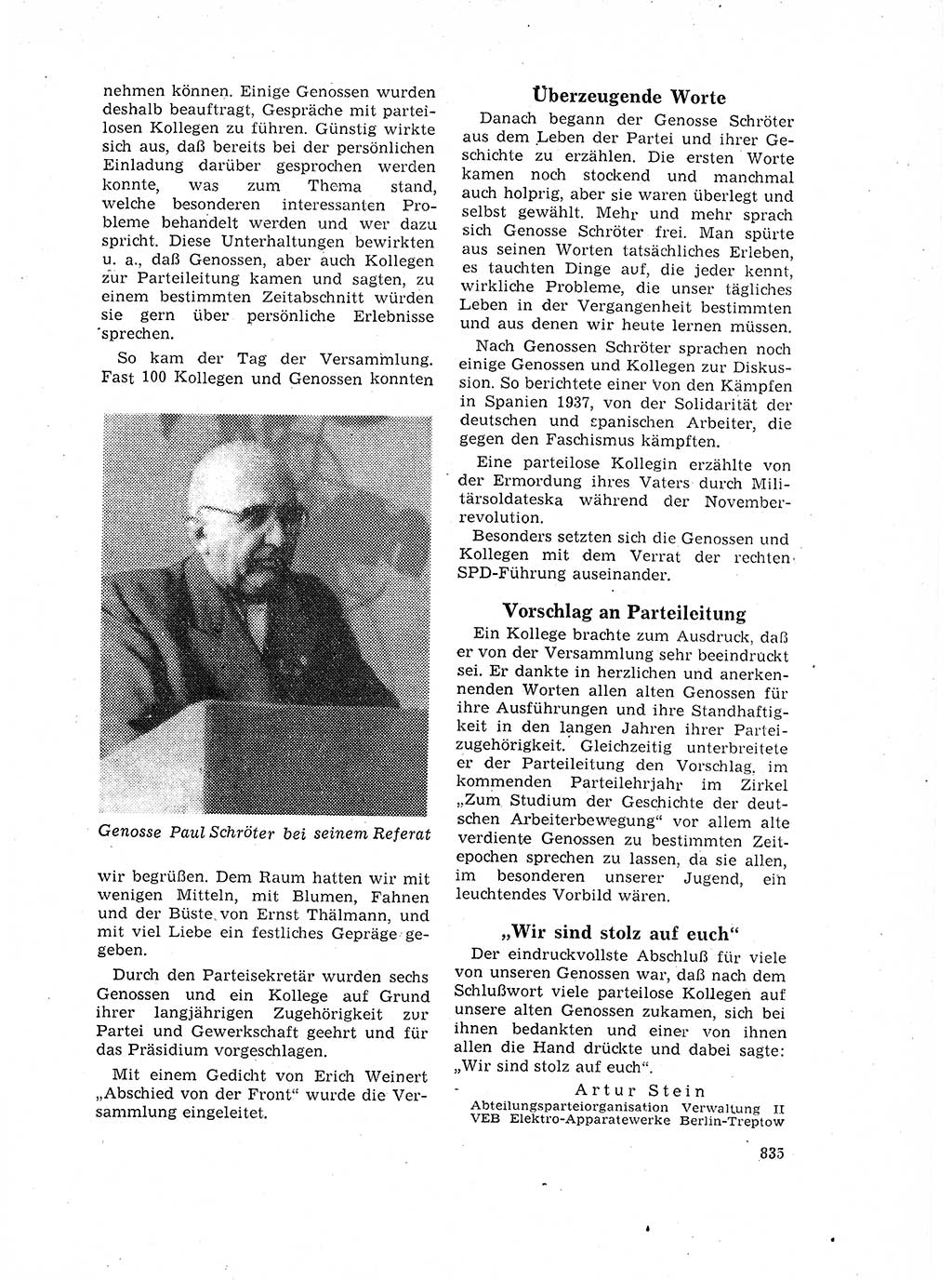 Neuer Weg (NW), Organ des Zentralkomitees (ZK) der SED (Sozialistische Einheitspartei Deutschlands) für Fragen des Parteilebens, 17. Jahrgang [Deutsche Demokratische Republik (DDR)] 1962, Seite 835 (NW ZK SED DDR 1962, S. 835)