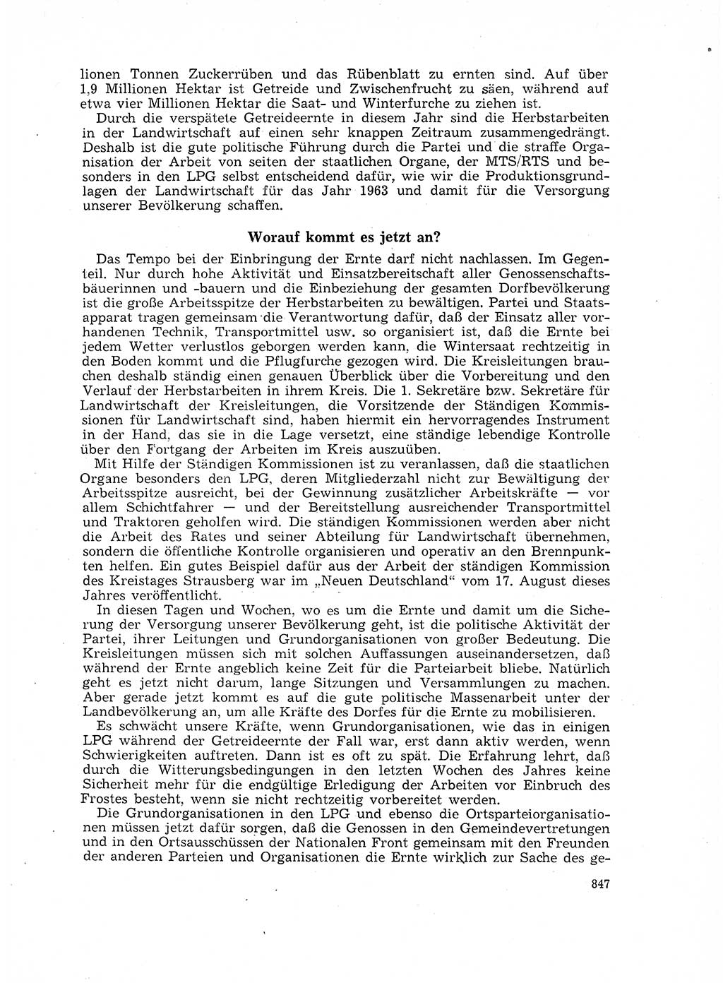 Neuer Weg (NW), Organ des Zentralkomitees (ZK) der SED (Sozialistische Einheitspartei Deutschlands) für Fragen des Parteilebens, 17. Jahrgang [Deutsche Demokratische Republik (DDR)] 1962, Seite 847 (NW ZK SED DDR 1962, S. 847)