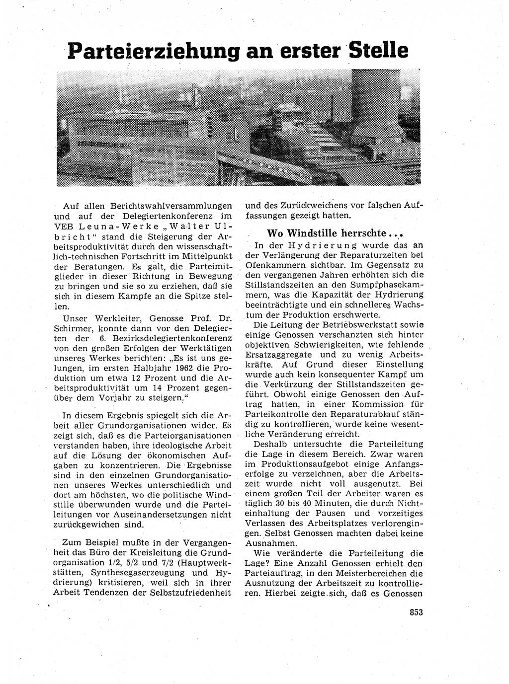 Neuer Weg (NW), Organ des Zentralkomitees (ZK) der SED (Sozialistische Einheitspartei Deutschlands) für Fragen des Parteilebens, 17. Jahrgang [Deutsche Demokratische Republik (DDR)] 1962, Seite 853 (NW ZK SED DDR 1962, S. 853)