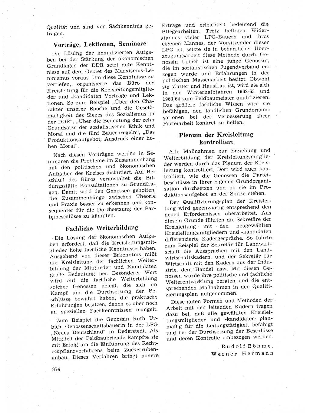 Neuer Weg (NW), Organ des Zentralkomitees (ZK) der SED (Sozialistische Einheitspartei Deutschlands) für Fragen des Parteilebens, 17. Jahrgang [Deutsche Demokratische Republik (DDR)] 1962, Seite 874 (NW ZK SED DDR 1962, S. 874)