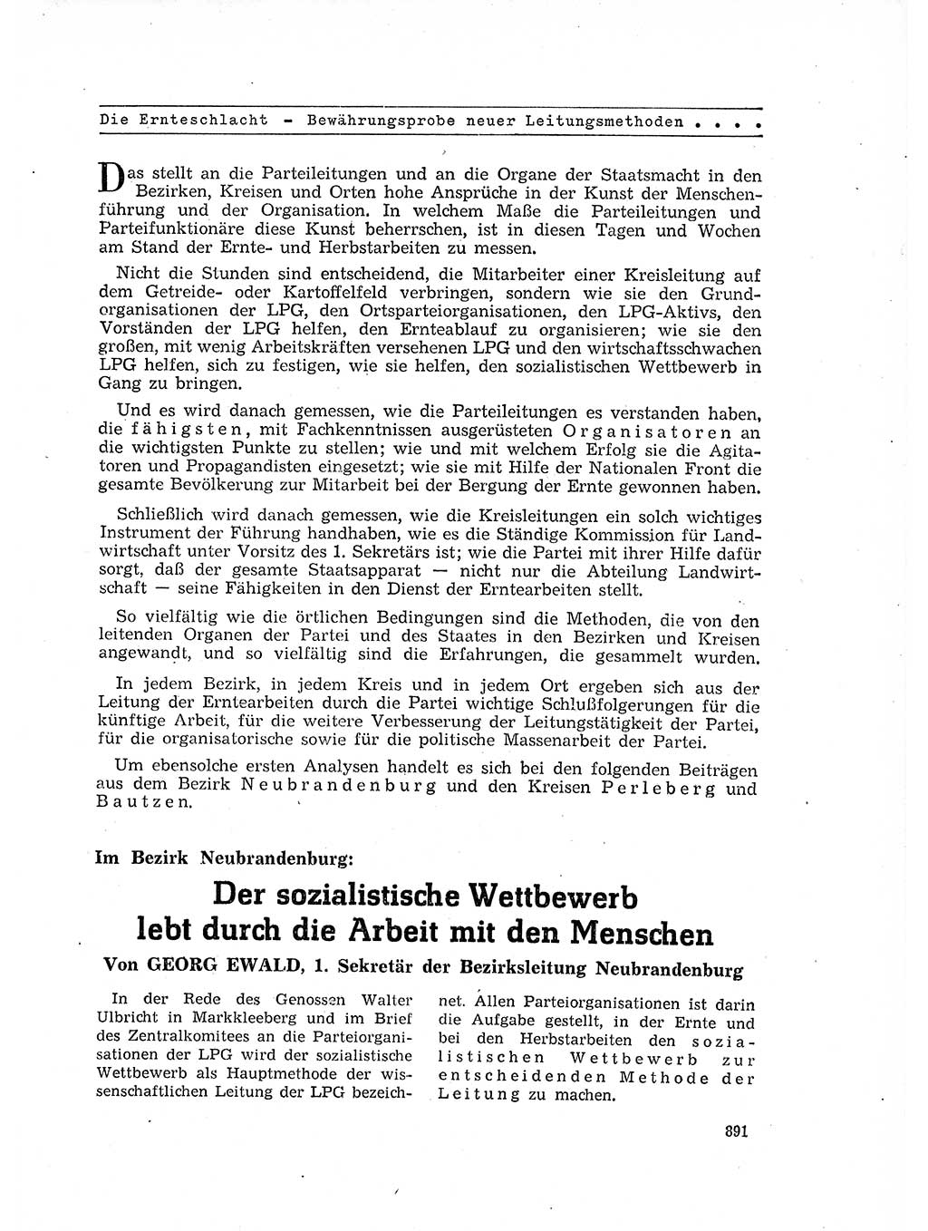 Neuer Weg (NW), Organ des Zentralkomitees (ZK) der SED (Sozialistische Einheitspartei Deutschlands) für Fragen des Parteilebens, 17. Jahrgang [Deutsche Demokratische Republik (DDR)] 1962, Seite 891 (NW ZK SED DDR 1962, S. 891)