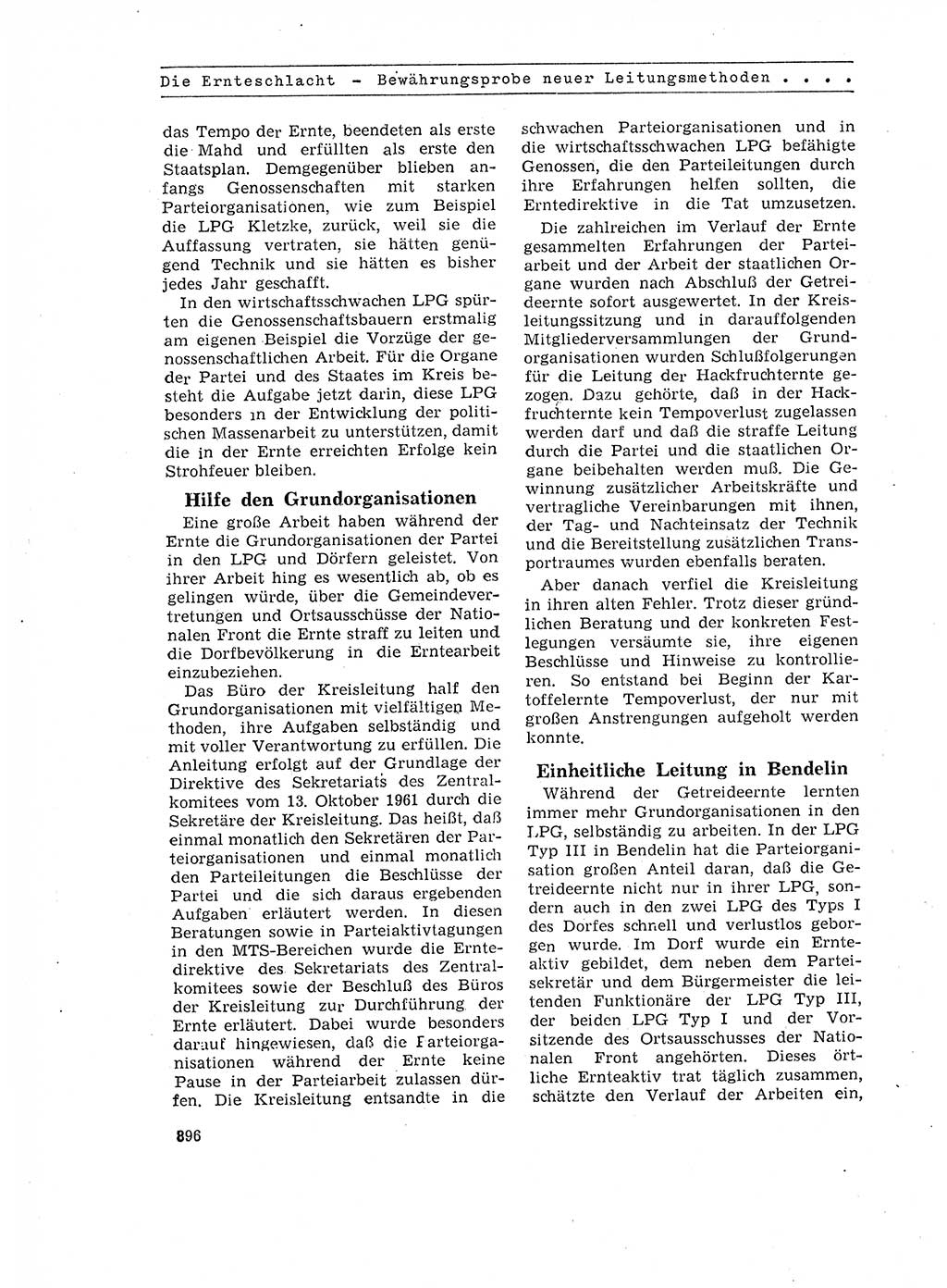 Neuer Weg (NW), Organ des Zentralkomitees (ZK) der SED (Sozialistische Einheitspartei Deutschlands) für Fragen des Parteilebens, 17. Jahrgang [Deutsche Demokratische Republik (DDR)] 1962, Seite 896 (NW ZK SED DDR 1962, S. 896)