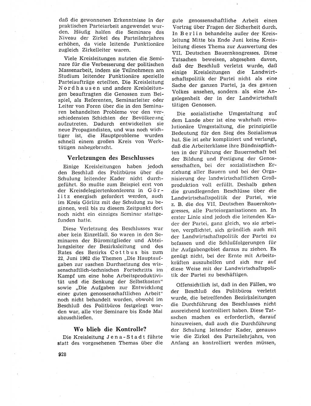 Neuer Weg (NW), Organ des Zentralkomitees (ZK) der SED (Sozialistische Einheitspartei Deutschlands) für Fragen des Parteilebens, 17. Jahrgang [Deutsche Demokratische Republik (DDR)] 1962, Seite 928 (NW ZK SED DDR 1962, S. 928)