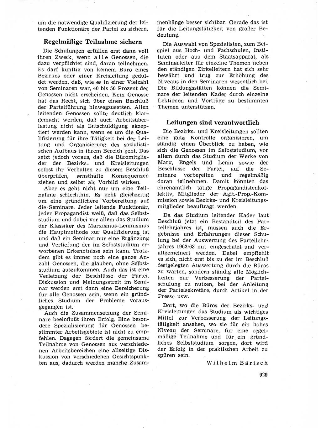 Neuer Weg (NW), Organ des Zentralkomitees (ZK) der SED (Sozialistische Einheitspartei Deutschlands) für Fragen des Parteilebens, 17. Jahrgang [Deutsche Demokratische Republik (DDR)] 1962, Seite 929 (NW ZK SED DDR 1962, S. 929)