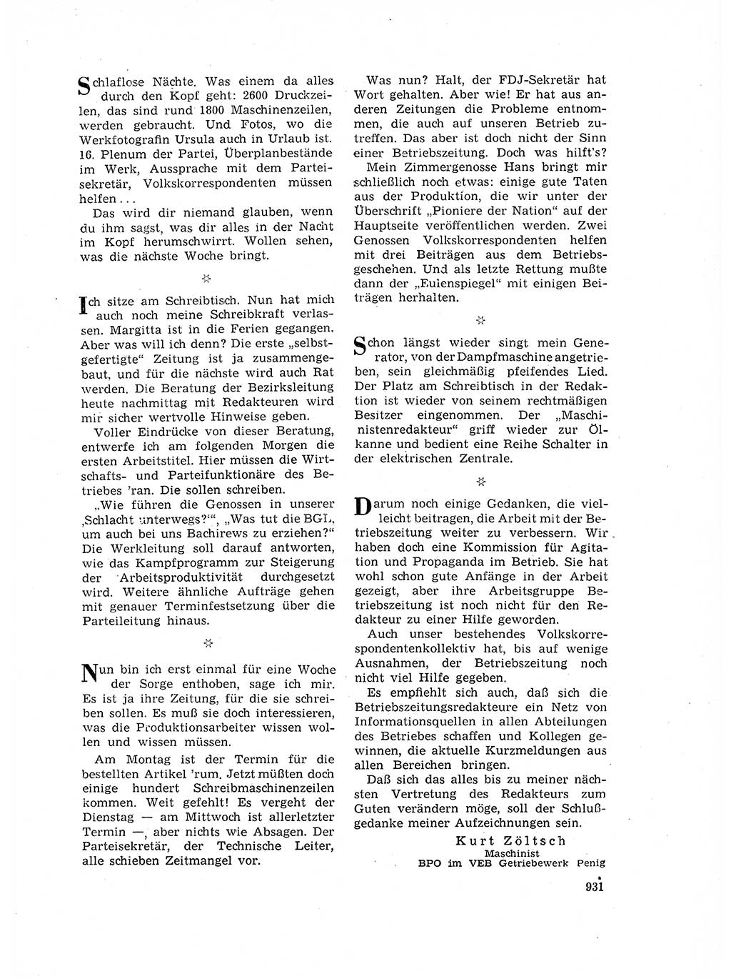 Neuer Weg (NW), Organ des Zentralkomitees (ZK) der SED (Sozialistische Einheitspartei Deutschlands) für Fragen des Parteilebens, 17. Jahrgang [Deutsche Demokratische Republik (DDR)] 1962, Seite 931 (NW ZK SED DDR 1962, S. 931)