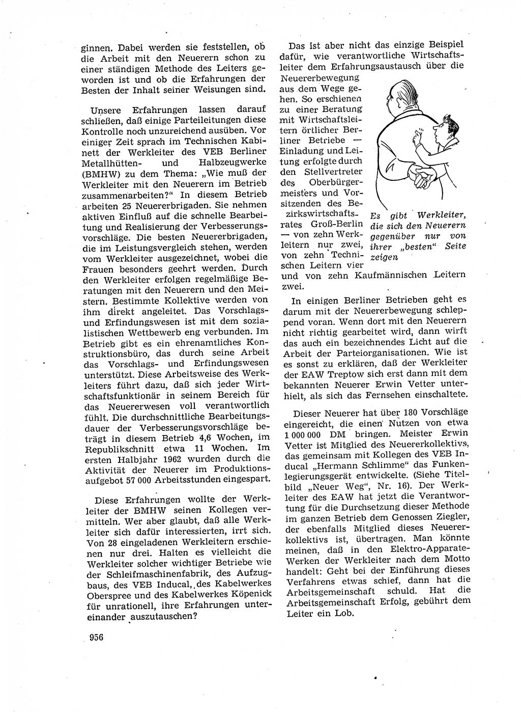 Neuer Weg (NW), Organ des Zentralkomitees (ZK) der SED (Sozialistische Einheitspartei Deutschlands) für Fragen des Parteilebens, 17. Jahrgang [Deutsche Demokratische Republik (DDR)] 1962, Seite 956 (NW ZK SED DDR 1962, S. 956)