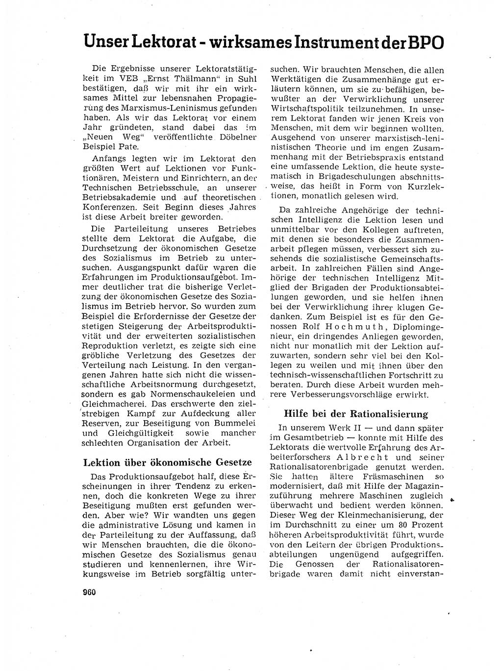 Neuer Weg (NW), Organ des Zentralkomitees (ZK) der SED (Sozialistische Einheitspartei Deutschlands) für Fragen des Parteilebens, 17. Jahrgang [Deutsche Demokratische Republik (DDR)] 1962, Seite 960 (NW ZK SED DDR 1962, S. 960)