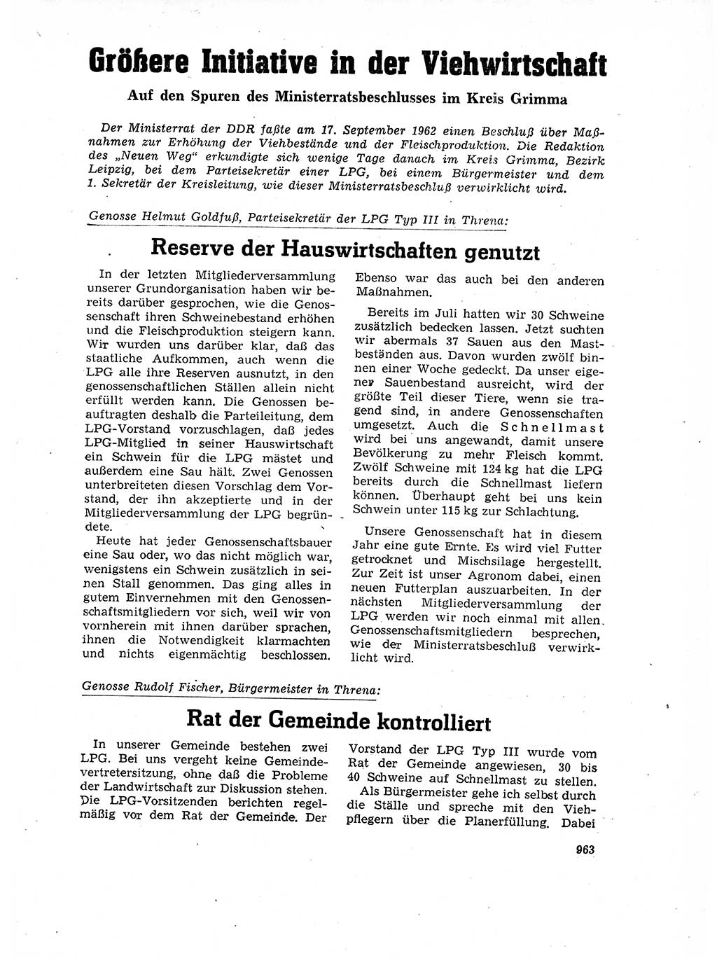 Neuer Weg (NW), Organ des Zentralkomitees (ZK) der SED (Sozialistische Einheitspartei Deutschlands) für Fragen des Parteilebens, 17. Jahrgang [Deutsche Demokratische Republik (DDR)] 1962, Seite 963 (NW ZK SED DDR 1962, S. 963)