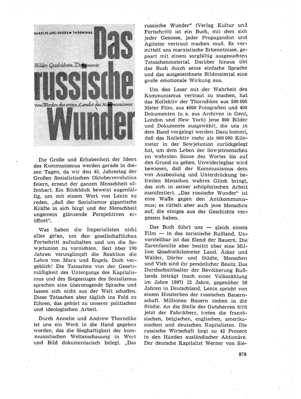 Neuer Weg (NW), Organ des Zentralkomitees (ZK) der SED (Sozialistische Einheitspartei Deutschlands) für Fragen des Parteilebens, 17. Jahrgang [Deutsche Demokratische Republik (DDR)] 1962, Seite 979 (NW ZK SED DDR 1962, S. 979)