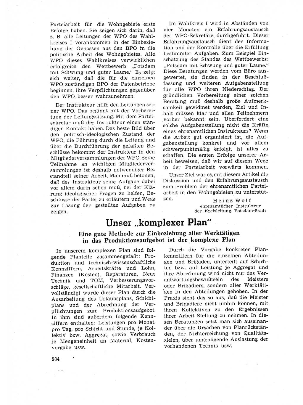 Neuer Weg (NW), Organ des Zentralkomitees (ZK) der SED (Sozialistische Einheitspartei Deutschlands) für Fragen des Parteilebens, 17. Jahrgang [Deutsche Demokratische Republik (DDR)] 1962, Seite 984 (NW ZK SED DDR 1962, S. 984)