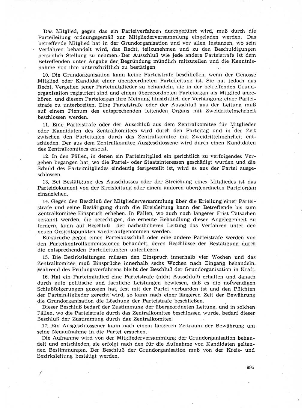 Neuer Weg (NW), Organ des Zentralkomitees (ZK) der SED (Sozialistische Einheitspartei Deutschlands) für Fragen des Parteilebens, 17. Jahrgang [Deutsche Demokratische Republik (DDR)] 1962, Seite 995 (NW ZK SED DDR 1962, S. 995)