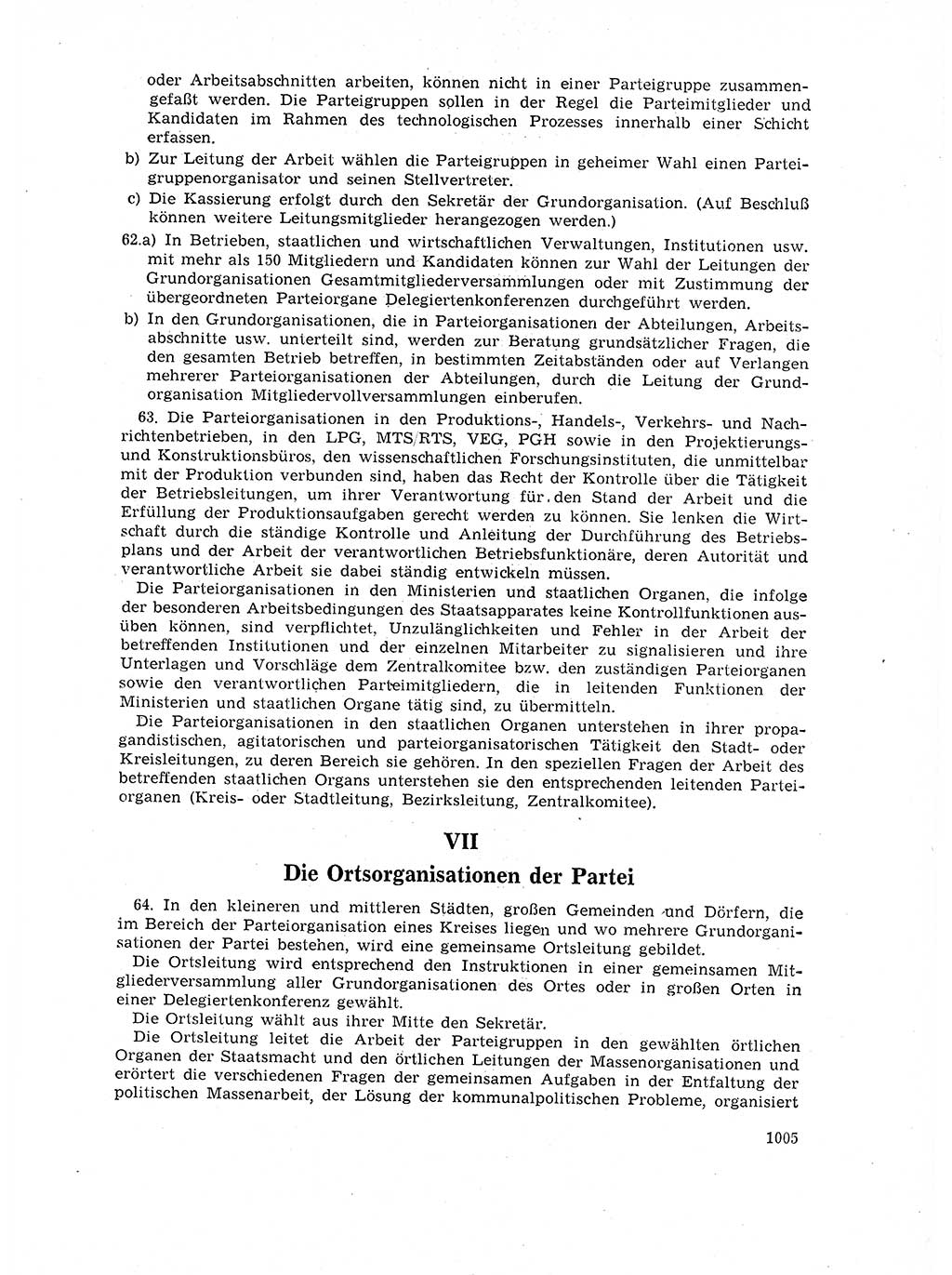 Neuer Weg (NW), Organ des Zentralkomitees (ZK) der SED (Sozialistische Einheitspartei Deutschlands) für Fragen des Parteilebens, 17. Jahrgang [Deutsche Demokratische Republik (DDR)] 1962, Seite 1005 (NW ZK SED DDR 1962, S. 1005)