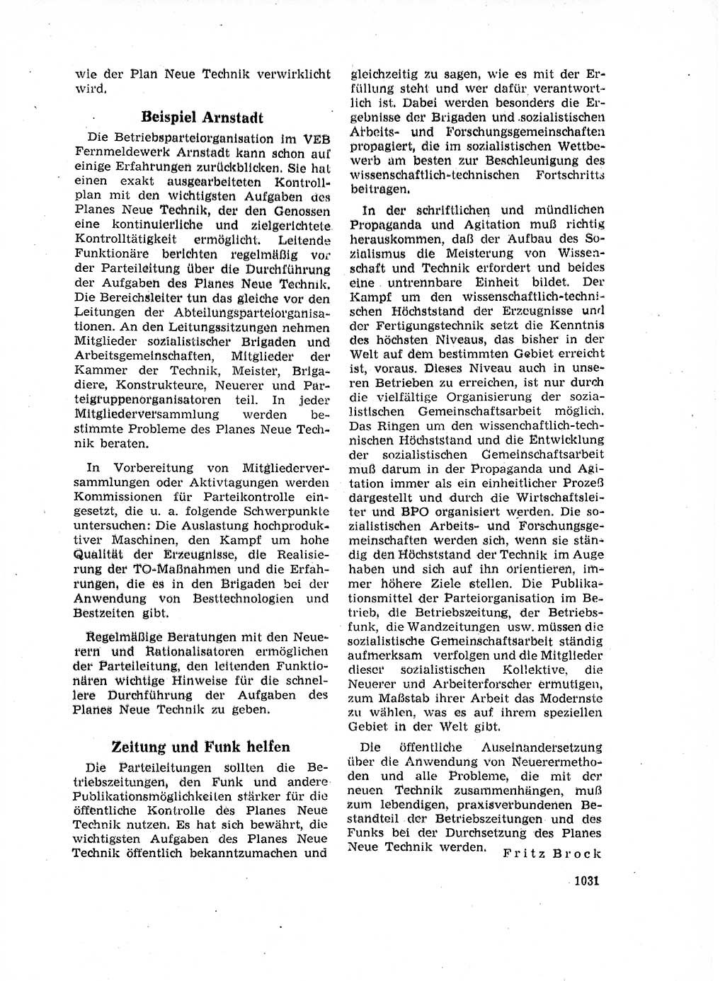 Neuer Weg (NW), Organ des Zentralkomitees (ZK) der SED (Sozialistische Einheitspartei Deutschlands) für Fragen des Parteilebens, 17. Jahrgang [Deutsche Demokratische Republik (DDR)] 1962, Seite 1031 (NW ZK SED DDR 1962, S. 1031)