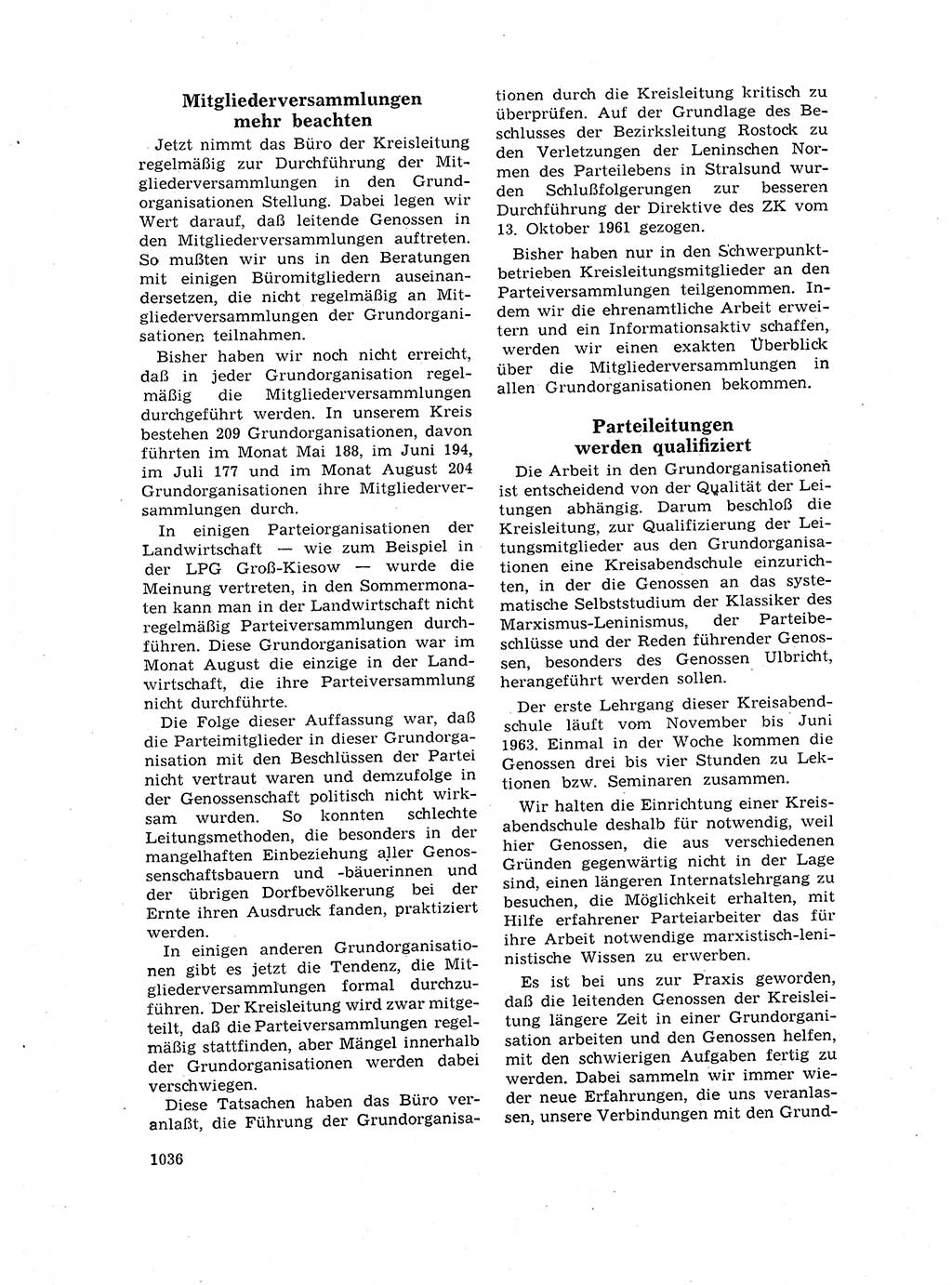 Neuer Weg (NW), Organ des Zentralkomitees (ZK) der SED (Sozialistische Einheitspartei Deutschlands) für Fragen des Parteilebens, 17. Jahrgang [Deutsche Demokratische Republik (DDR)] 1962, Seite 1036 (NW ZK SED DDR 1962, S. 1036)