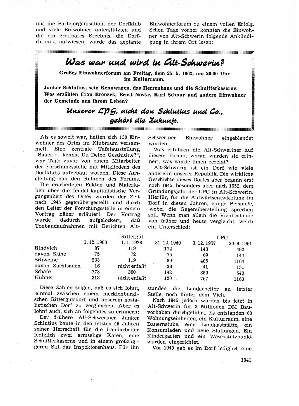 Neuer Weg (NW), Organ des Zentralkomitees (ZK) der SED (Sozialistische Einheitspartei Deutschlands) für Fragen des Parteilebens, 17. Jahrgang [Deutsche Demokratische Republik (DDR)] 1962, Seite 1041 (NW ZK SED DDR 1962, S. 1041)