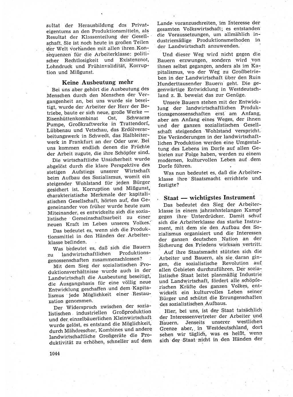 Neuer Weg (NW), Organ des Zentralkomitees (ZK) der SED (Sozialistische Einheitspartei Deutschlands) für Fragen des Parteilebens, 17. Jahrgang [Deutsche Demokratische Republik (DDR)] 1962, Seite 1044 (NW ZK SED DDR 1962, S. 1044)