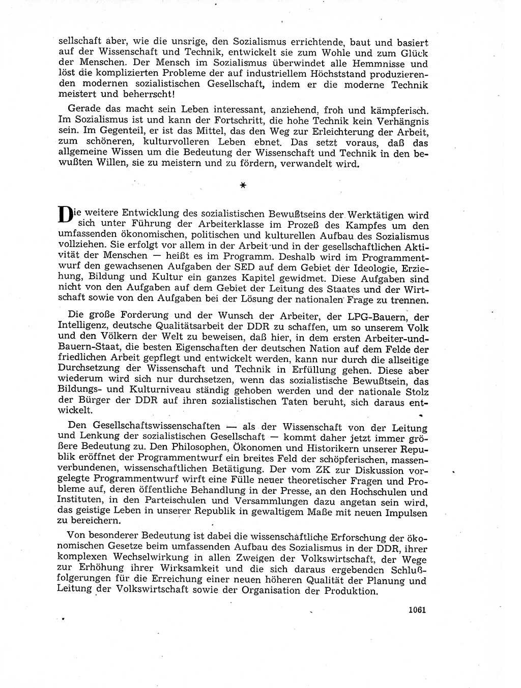 Neuer Weg (NW), Organ des Zentralkomitees (ZK) der SED (Sozialistische Einheitspartei Deutschlands) für Fragen des Parteilebens, 17. Jahrgang [Deutsche Demokratische Republik (DDR)] 1962, Seite 1061 (NW ZK SED DDR 1962, S. 1061)