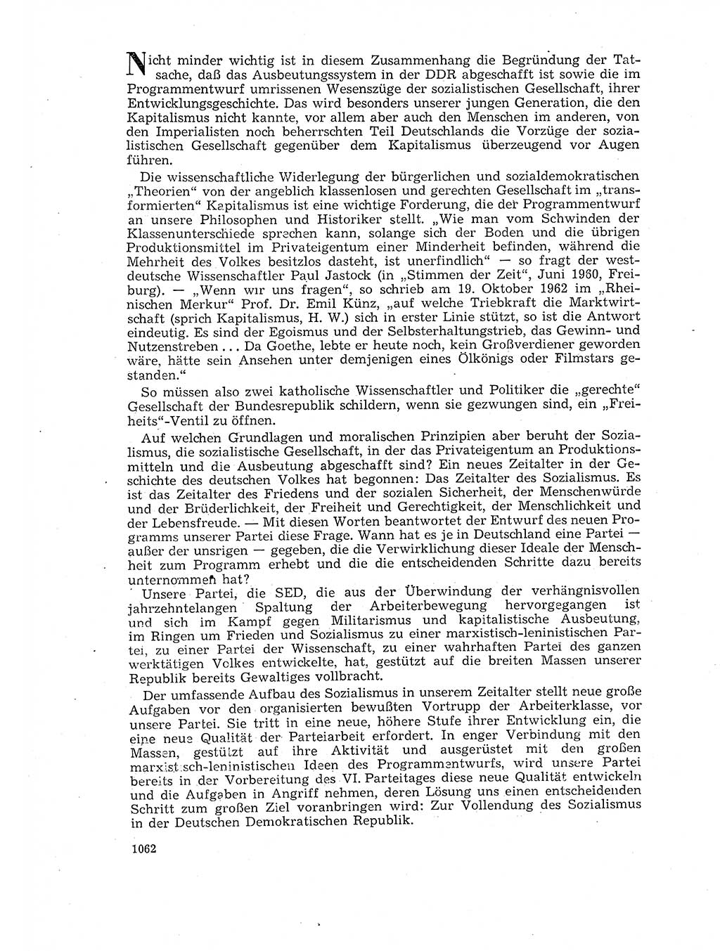 Neuer Weg (NW), Organ des Zentralkomitees (ZK) der SED (Sozialistische Einheitspartei Deutschlands) für Fragen des Parteilebens, 17. Jahrgang [Deutsche Demokratische Republik (DDR)] 1962, Seite 1062 (NW ZK SED DDR 1962, S. 1062)