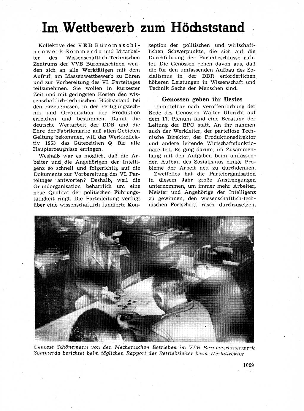Neuer Weg (NW), Organ des Zentralkomitees (ZK) der SED (Sozialistische Einheitspartei Deutschlands) für Fragen des Parteilebens, 17. Jahrgang [Deutsche Demokratische Republik (DDR)] 1962, Seite 1069 (NW ZK SED DDR 1962, S. 1069)
