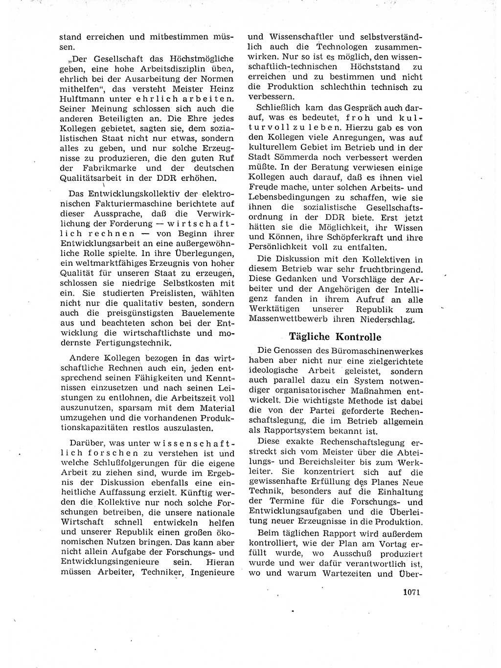 Neuer Weg (NW), Organ des Zentralkomitees (ZK) der SED (Sozialistische Einheitspartei Deutschlands) für Fragen des Parteilebens, 17. Jahrgang [Deutsche Demokratische Republik (DDR)] 1962, Seite 1071 (NW ZK SED DDR 1962, S. 1071)