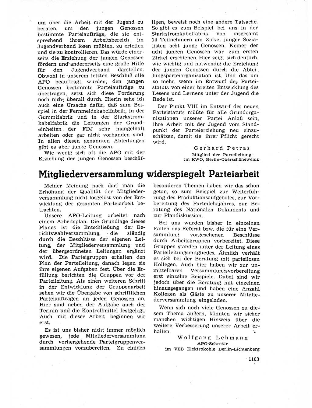 Neuer Weg (NW), Organ des Zentralkomitees (ZK) der SED (Sozialistische Einheitspartei Deutschlands) für Fragen des Parteilebens, 17. Jahrgang [Deutsche Demokratische Republik (DDR)] 1962, Seite 1103 (NW ZK SED DDR 1962, S. 1103)