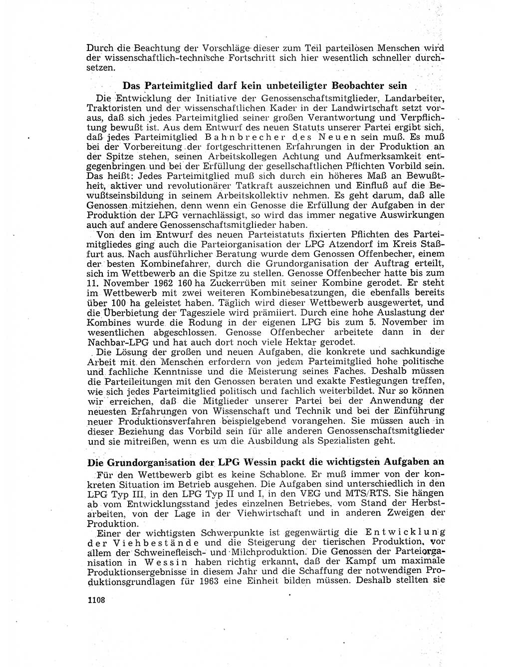 Neuer Weg (NW), Organ des Zentralkomitees (ZK) der SED (Sozialistische Einheitspartei Deutschlands) für Fragen des Parteilebens, 17. Jahrgang [Deutsche Demokratische Republik (DDR)] 1962, Seite 1108 (NW ZK SED DDR 1962, S. 1108)