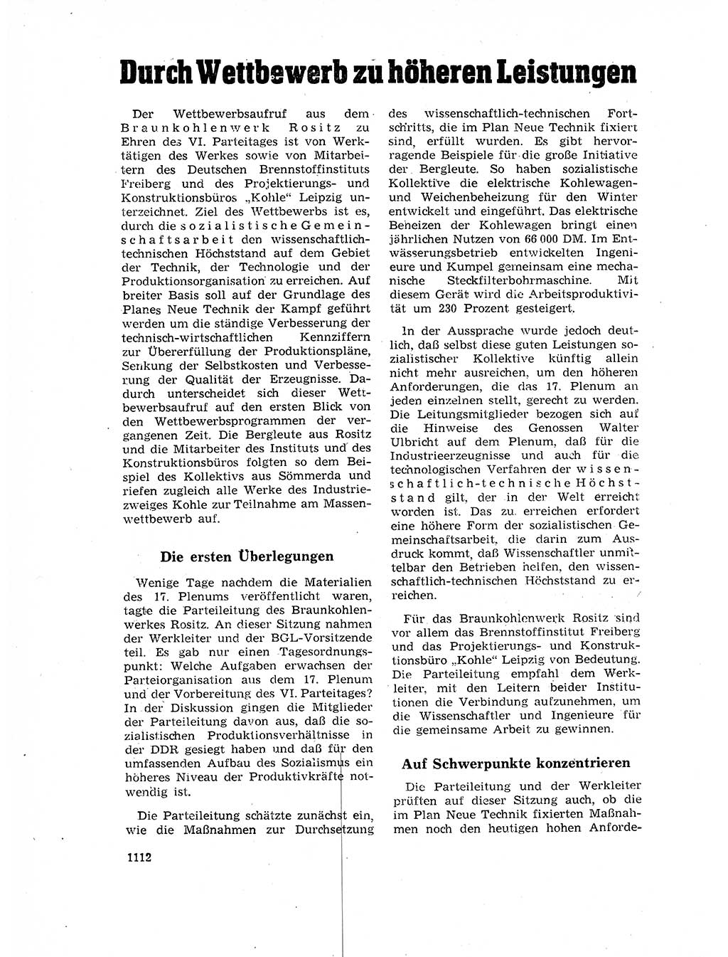 Neuer Weg (NW), Organ des Zentralkomitees (ZK) der SED (Sozialistische Einheitspartei Deutschlands) für Fragen des Parteilebens, 17. Jahrgang [Deutsche Demokratische Republik (DDR)] 1962, Seite 1112 (NW ZK SED DDR 1962, S. 1112)