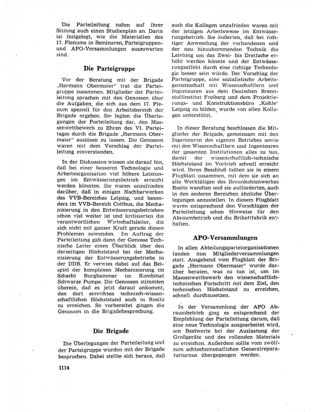 Neuer Weg (NW), Organ des Zentralkomitees (ZK) der SED (Sozialistische Einheitspartei Deutschlands) für Fragen des Parteilebens, 17. Jahrgang [Deutsche Demokratische Republik (DDR)] 1962, Seite 1114 (NW ZK SED DDR 1962, S. 1114)
