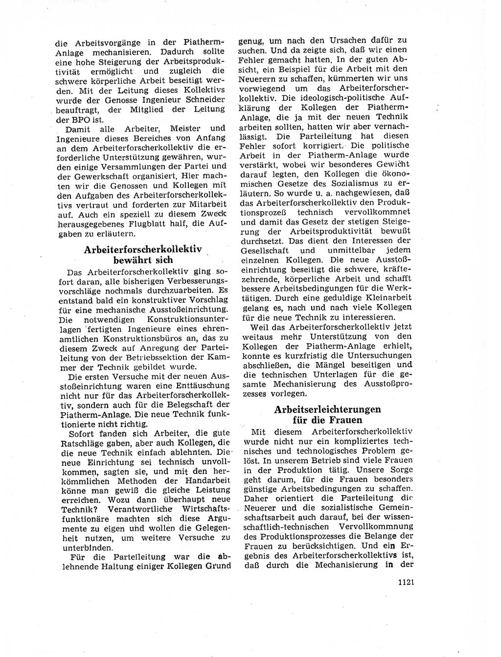 Neuer Weg (NW), Organ des Zentralkomitees (ZK) der SED (Sozialistische Einheitspartei Deutschlands) für Fragen des Parteilebens, 17. Jahrgang [Deutsche Demokratische Republik (DDR)] 1962, Seite 1121 (NW ZK SED DDR 1962, S. 1121)