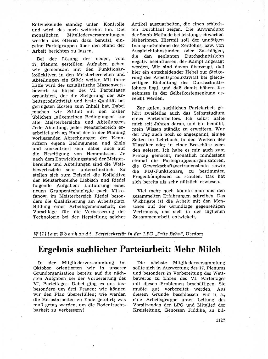 Neuer Weg (NW), Organ des Zentralkomitees (ZK) der SED (Sozialistische Einheitspartei Deutschlands) für Fragen des Parteilebens, 17. Jahrgang [Deutsche Demokratische Republik (DDR)] 1962, Seite 1127 (NW ZK SED DDR 1962, S. 1127)