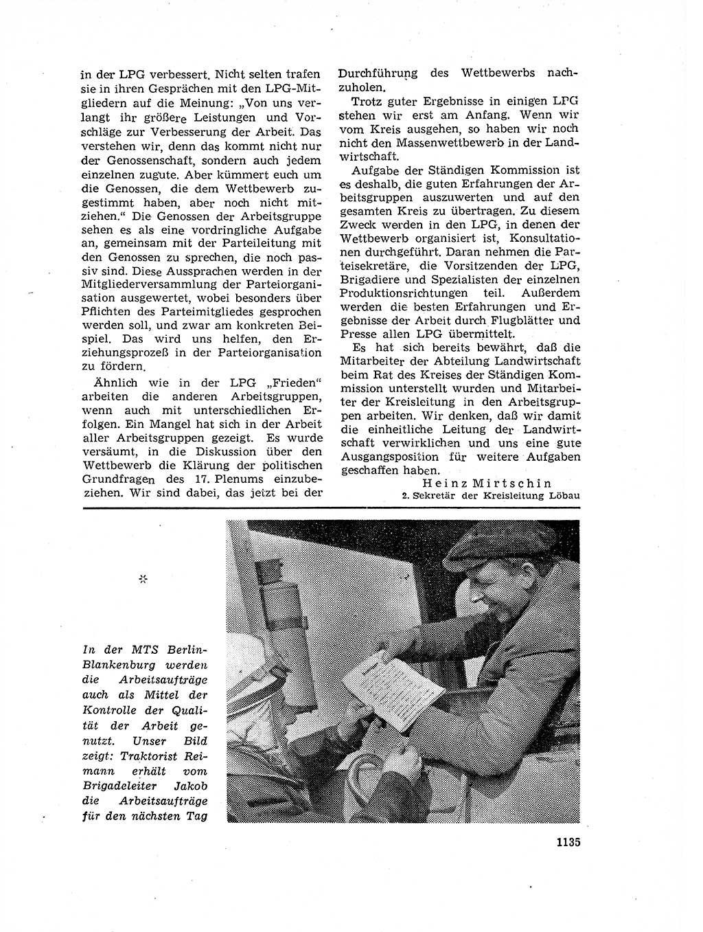 Neuer Weg (NW), Organ des Zentralkomitees (ZK) der SED (Sozialistische Einheitspartei Deutschlands) für Fragen des Parteilebens, 17. Jahrgang [Deutsche Demokratische Republik (DDR)] 1962, Seite 1135 (NW ZK SED DDR 1962, S. 1135)