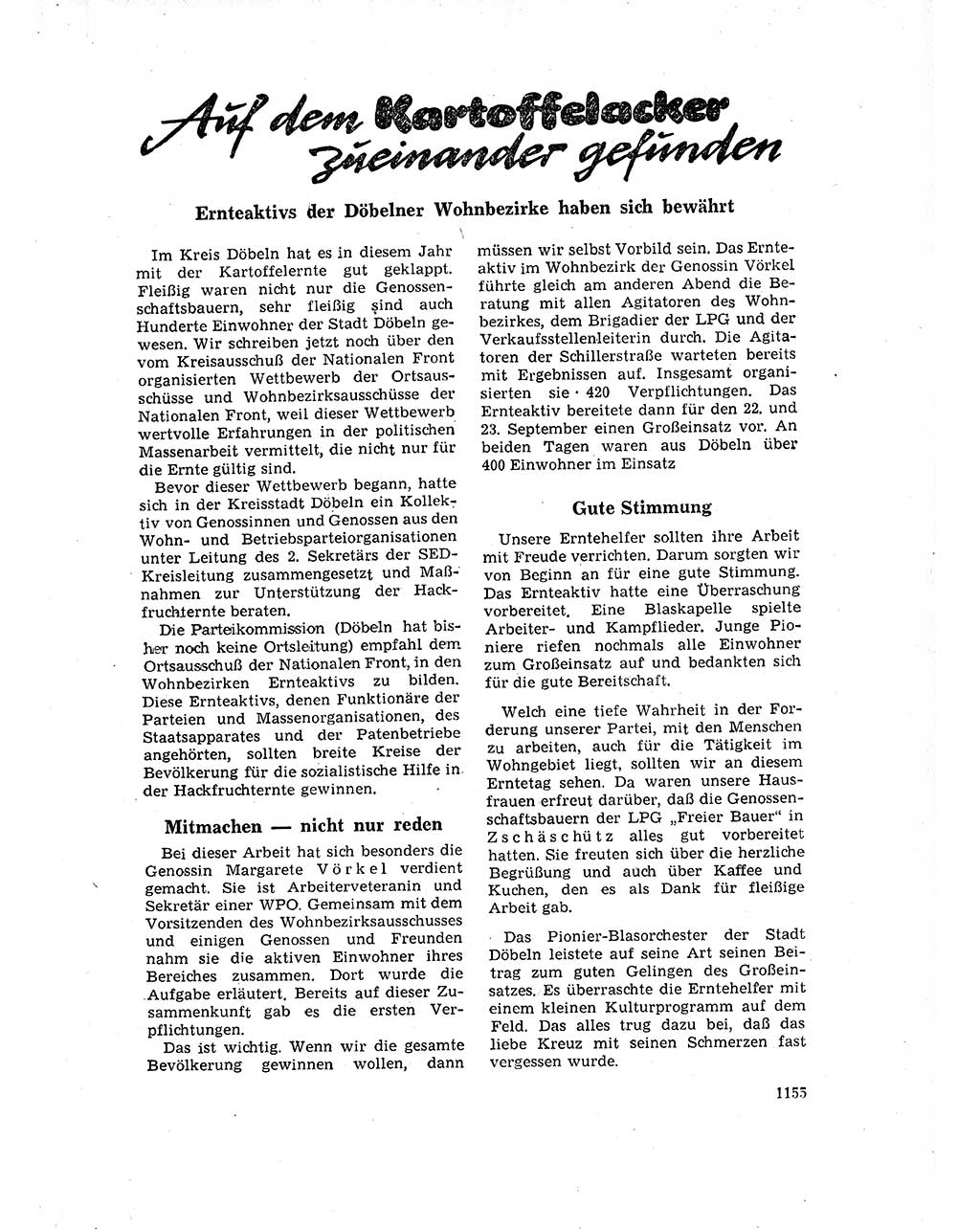 Neuer Weg (NW), Organ des Zentralkomitees (ZK) der SED (Sozialistische Einheitspartei Deutschlands) für Fragen des Parteilebens, 17. Jahrgang [Deutsche Demokratische Republik (DDR)] 1962, Seite 1155 (NW ZK SED DDR 1962, S. 1155)