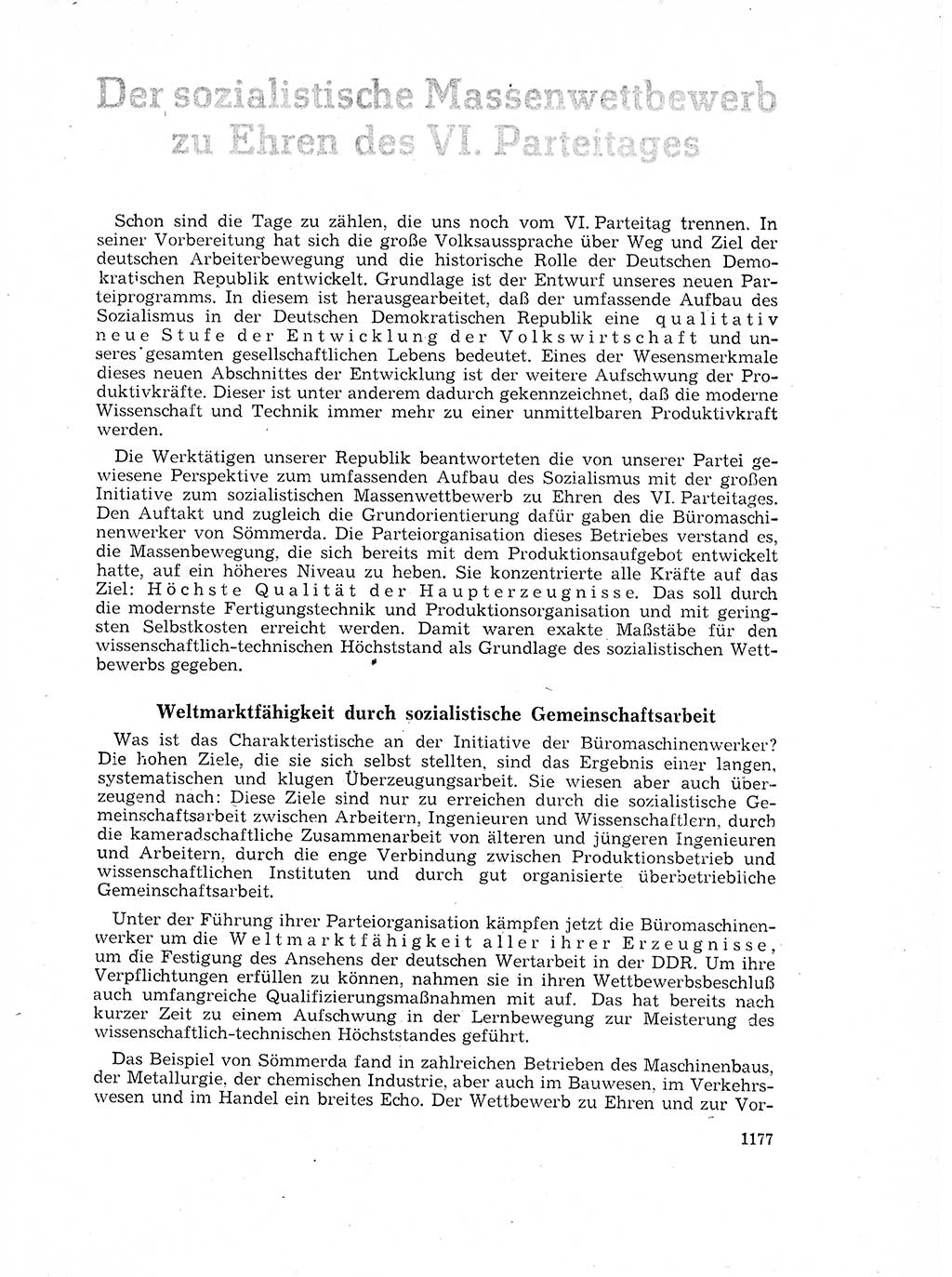 Neuer Weg (NW), Organ des Zentralkomitees (ZK) der SED (Sozialistische Einheitspartei Deutschlands) für Fragen des Parteilebens, 17. Jahrgang [Deutsche Demokratische Republik (DDR)] 1962, Seite 1177 (NW ZK SED DDR 1962, S. 1177)