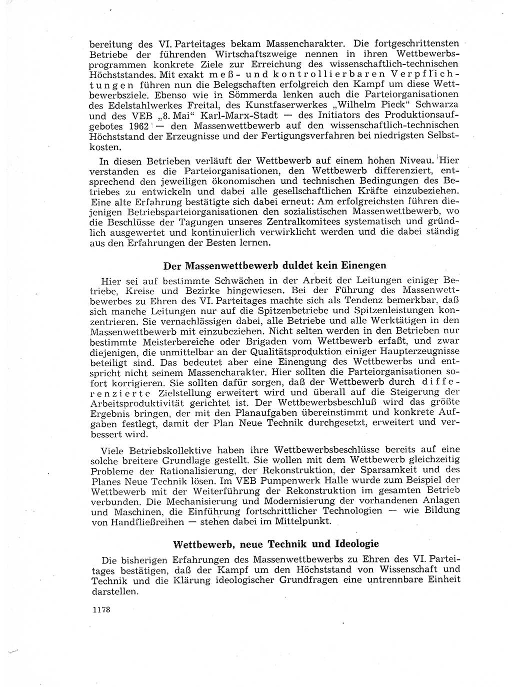 Neuer Weg (NW), Organ des Zentralkomitees (ZK) der SED (Sozialistische Einheitspartei Deutschlands) fÃ¼r Fragen des Parteilebens, 17. Jahrgang [Deutsche Demokratische Republik (DDR)] 1962, Seite 1178 (NW ZK SED DDR 1962, S. 1178)