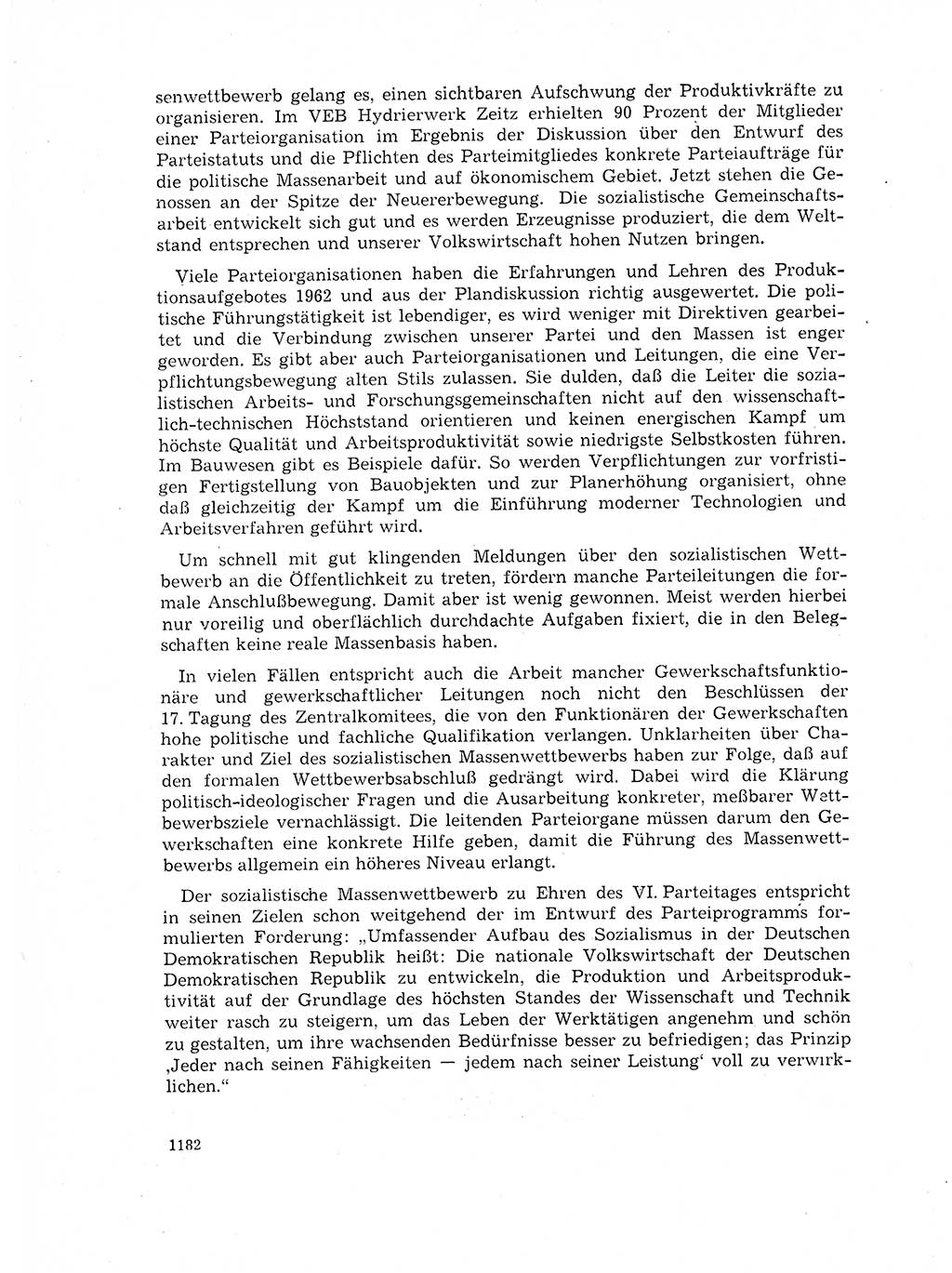 Neuer Weg (NW), Organ des Zentralkomitees (ZK) der SED (Sozialistische Einheitspartei Deutschlands) für Fragen des Parteilebens, 17. Jahrgang [Deutsche Demokratische Republik (DDR)] 1962, Seite 1182 (NW ZK SED DDR 1962, S. 1182)