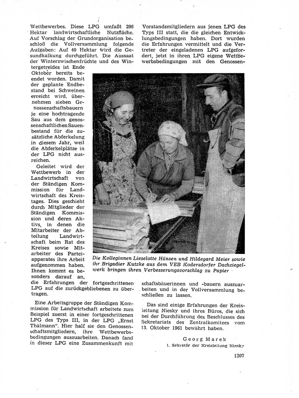 Neuer Weg (NW), Organ des Zentralkomitees (ZK) der SED (Sozialistische Einheitspartei Deutschlands) für Fragen des Parteilebens, 17. Jahrgang [Deutsche Demokratische Republik (DDR)] 1962, Seite 1207 (NW ZK SED DDR 1962, S. 1207)