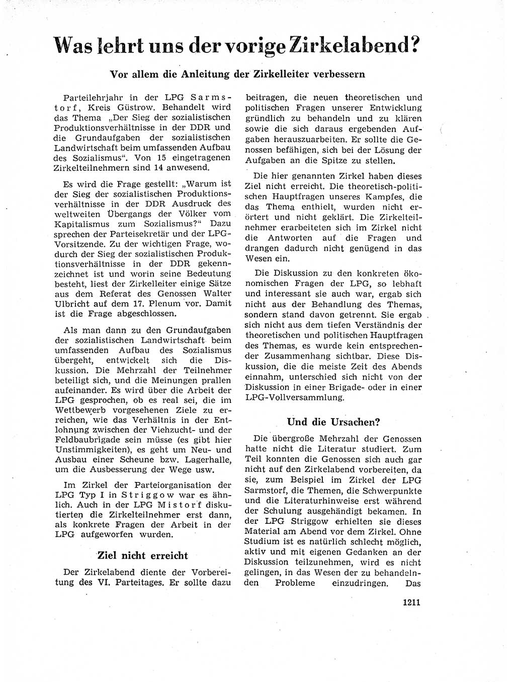 Neuer Weg (NW), Organ des Zentralkomitees (ZK) der SED (Sozialistische Einheitspartei Deutschlands) für Fragen des Parteilebens, 17. Jahrgang [Deutsche Demokratische Republik (DDR)] 1962, Seite 1211 (NW ZK SED DDR 1962, S. 1211)