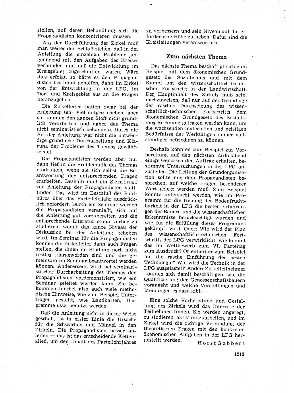 Neuer Weg (NW), Organ des Zentralkomitees (ZK) der SED (Sozialistische Einheitspartei Deutschlands) für Fragen des Parteilebens, 17. Jahrgang [Deutsche Demokratische Republik (DDR)] 1962, Seite 1213 (NW ZK SED DDR 1962, S. 1213)