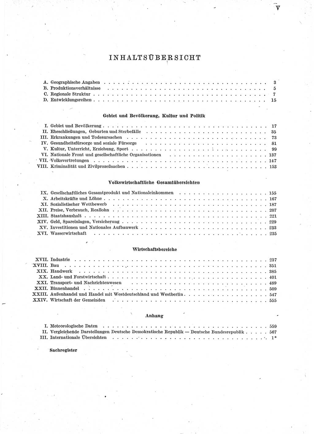 Statistisches Jahrbuch der Deutschen Demokratischen Republik (DDR) 1962, Seite 5 (Stat. Jb. DDR 1962, S. 5)