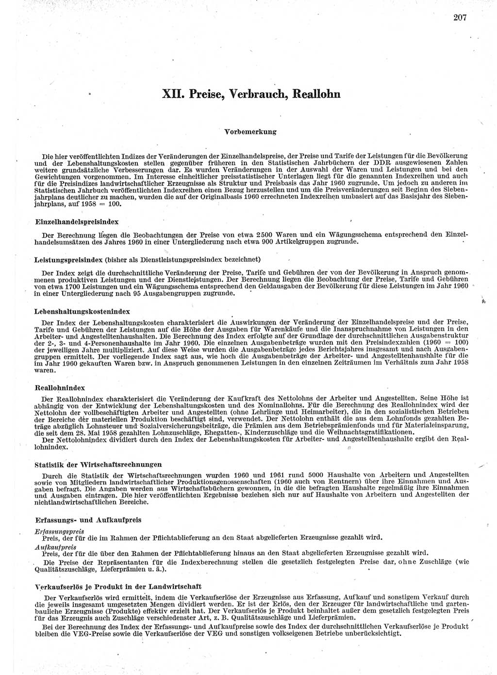 Statistisches Jahrbuch der Deutschen Demokratischen Republik (DDR) 1962, Seite 207 (Stat. Jb. DDR 1962, S. 207)