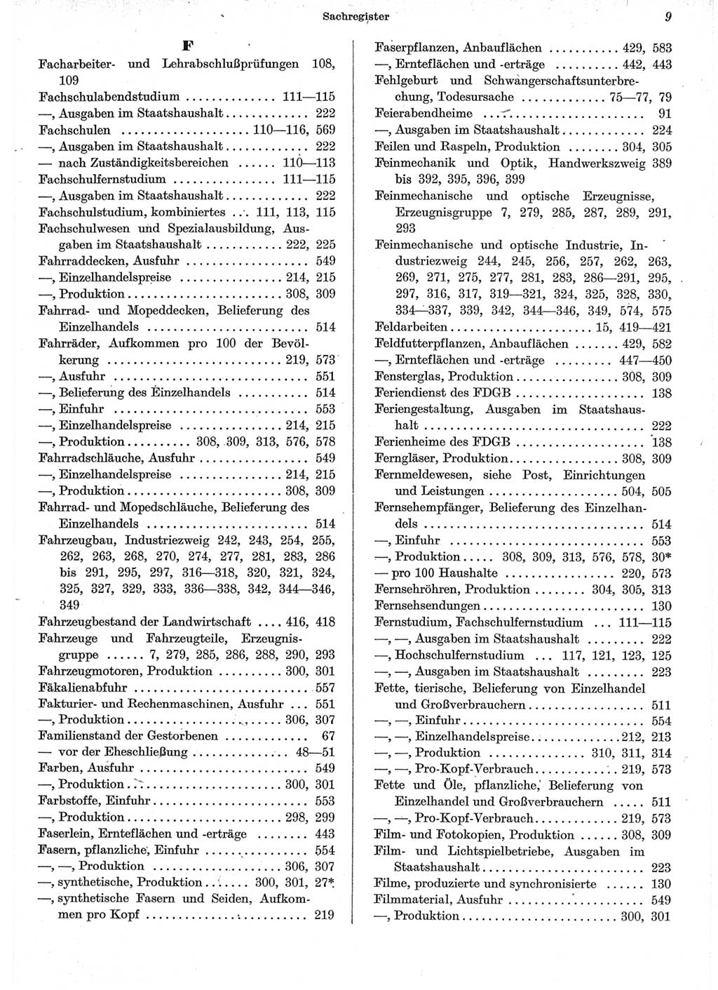 Statistisches Jahrbuch der Deutschen Demokratischen Republik (DDR) 1962, Seite 9 (Stat. Jb. DDR 1962, S. 9)